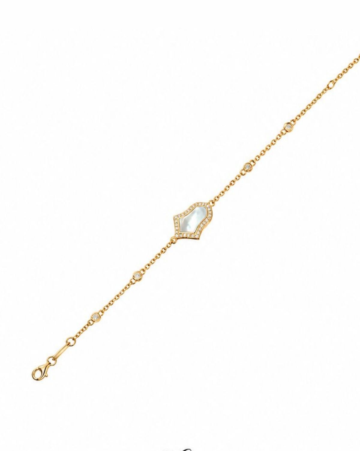 Steppe Tulip Double-Sided Bracelet | Mother of Pearl | Yellow Gold