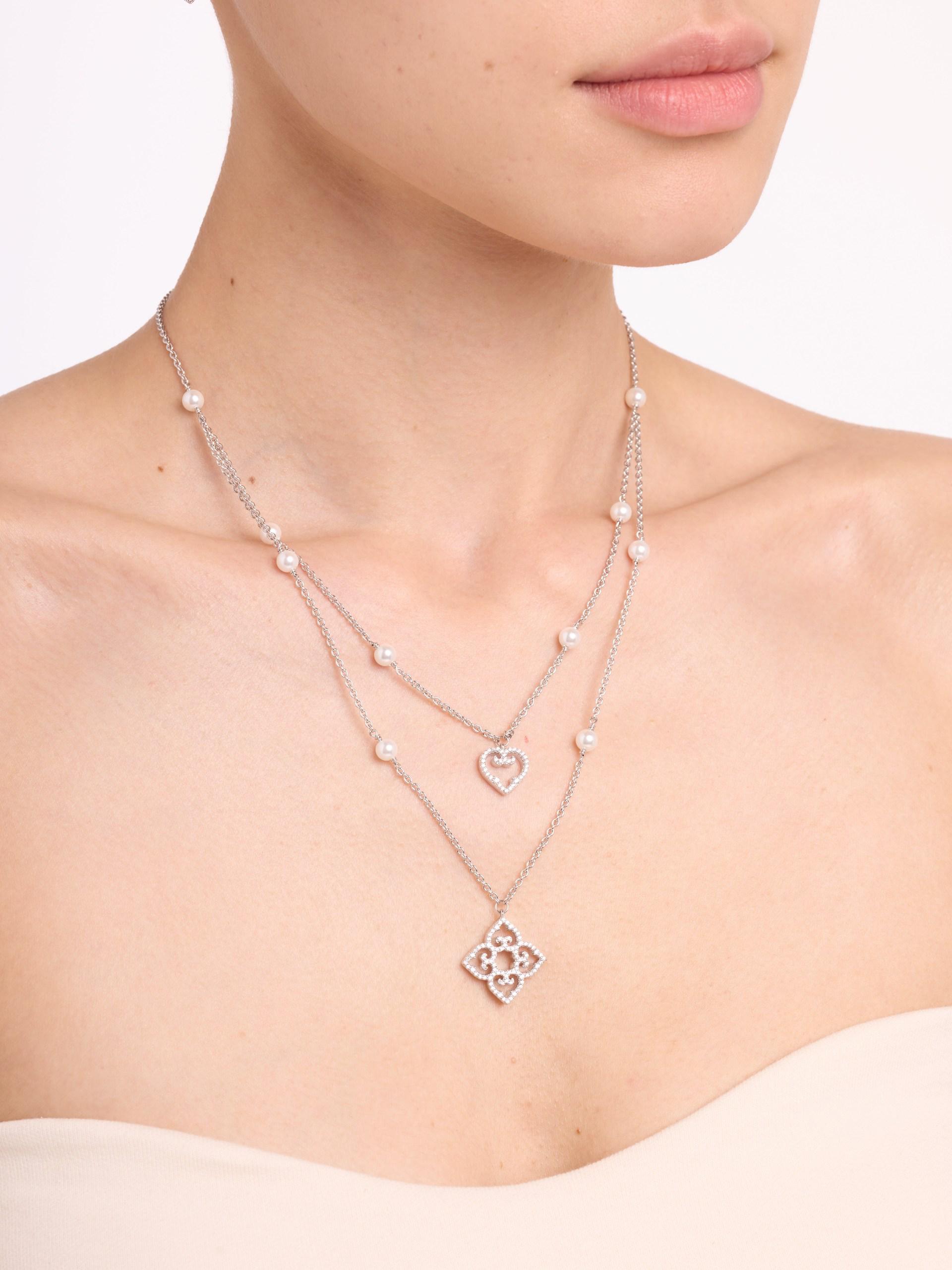 Mother and Child Necklace | Large Pearl | Rhodium