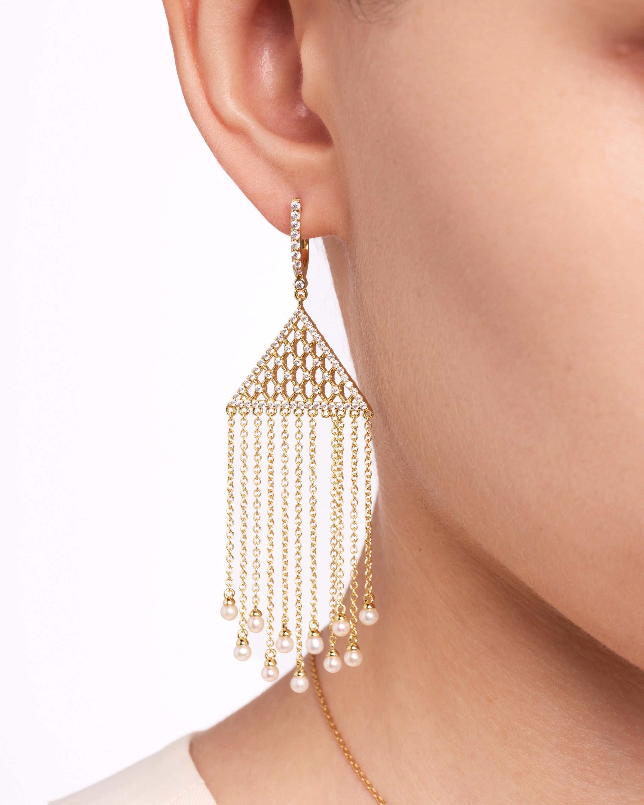 Long Amulet Earrings | Yellow Gold