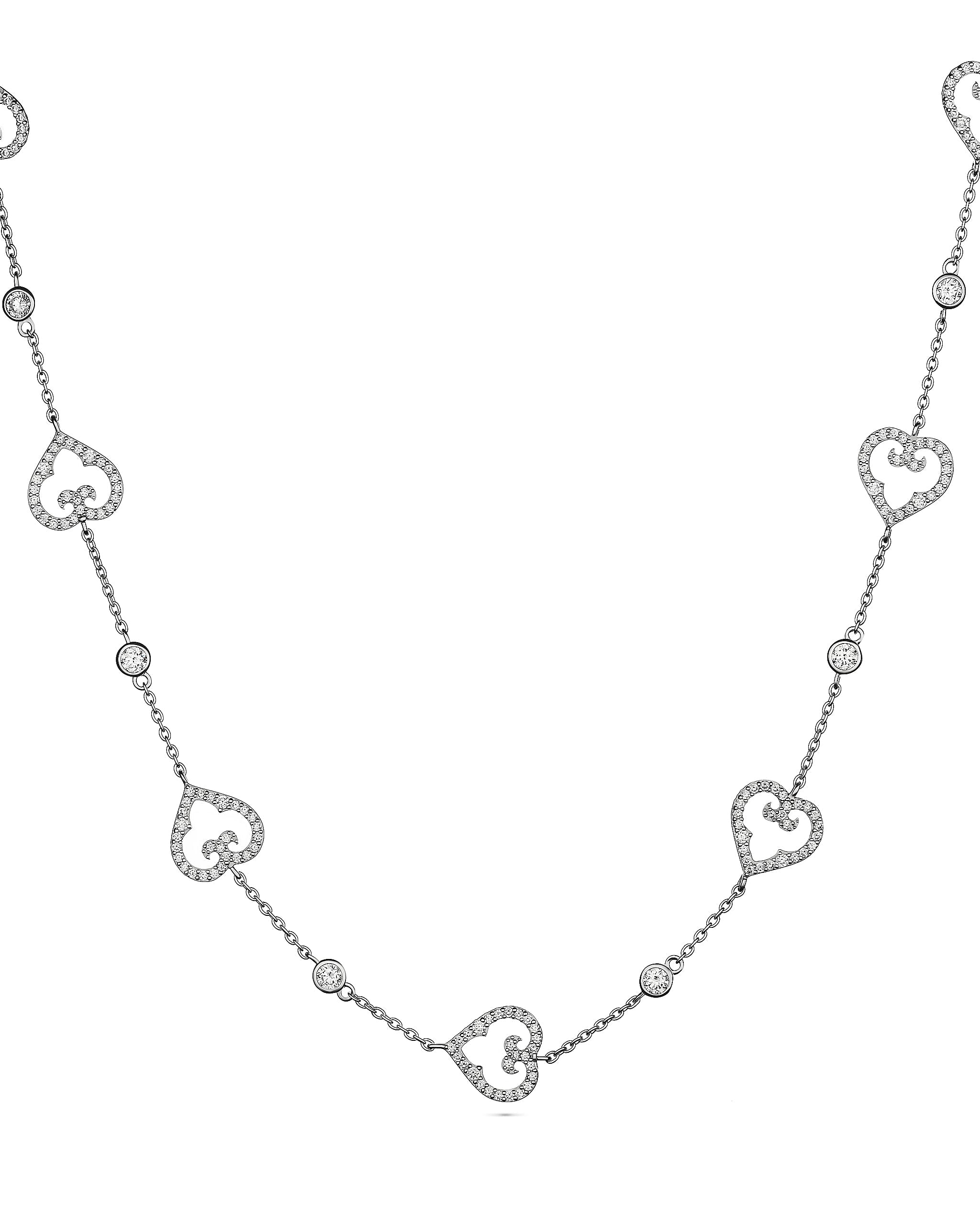 Heart Sette Choker | Rhodium
