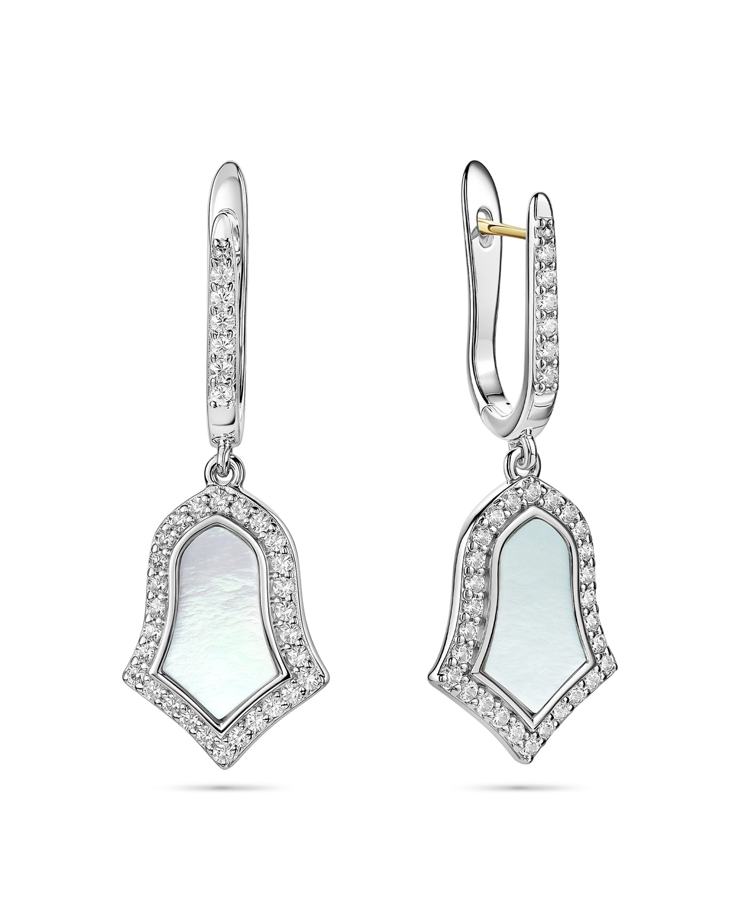 Steppe Tulip Double-Sided Earrings | Mother of Pearl | Rhodium
