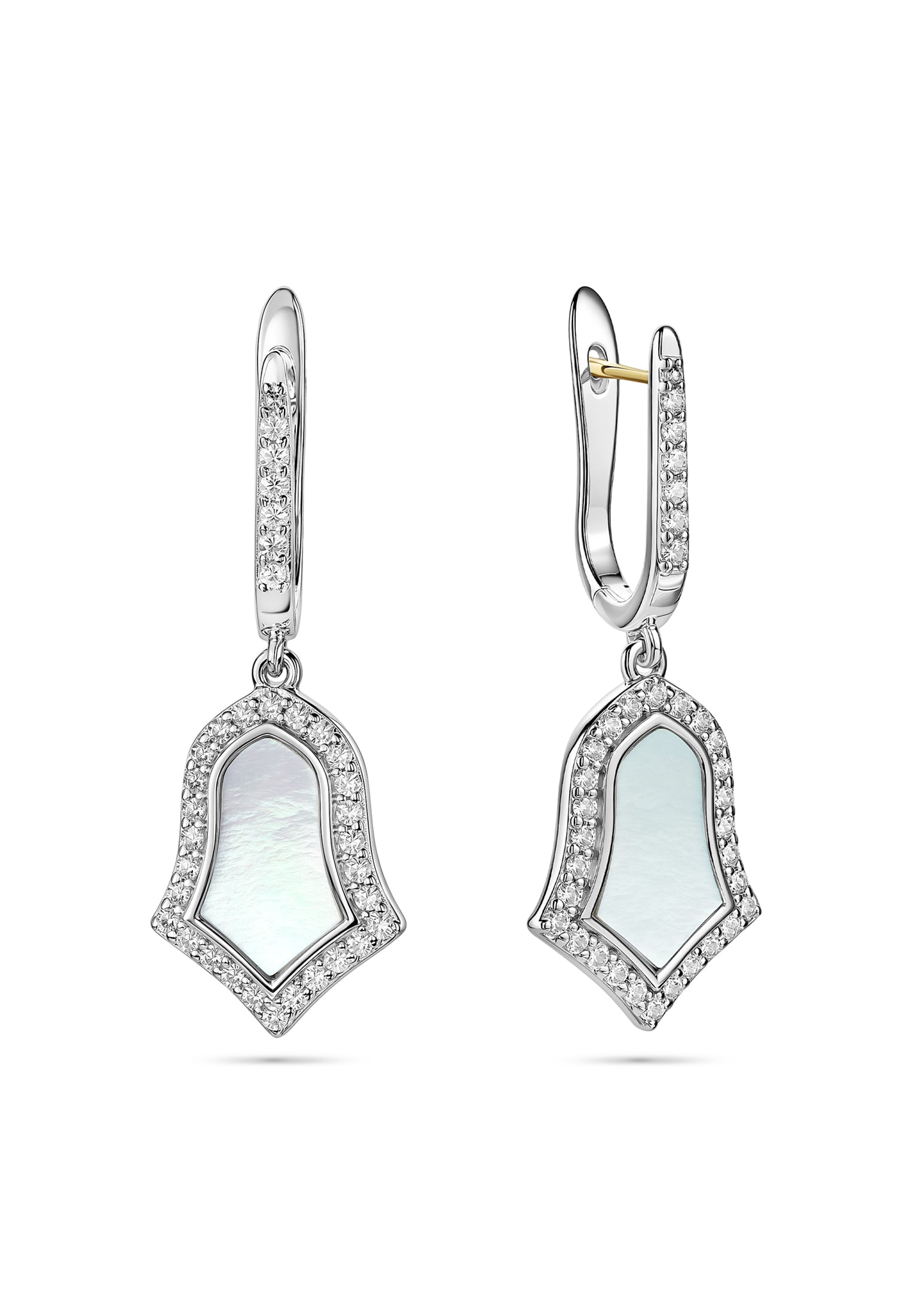 Steppe Tulip Double-Sided Earrings | Mother of Pearl | Rhodium