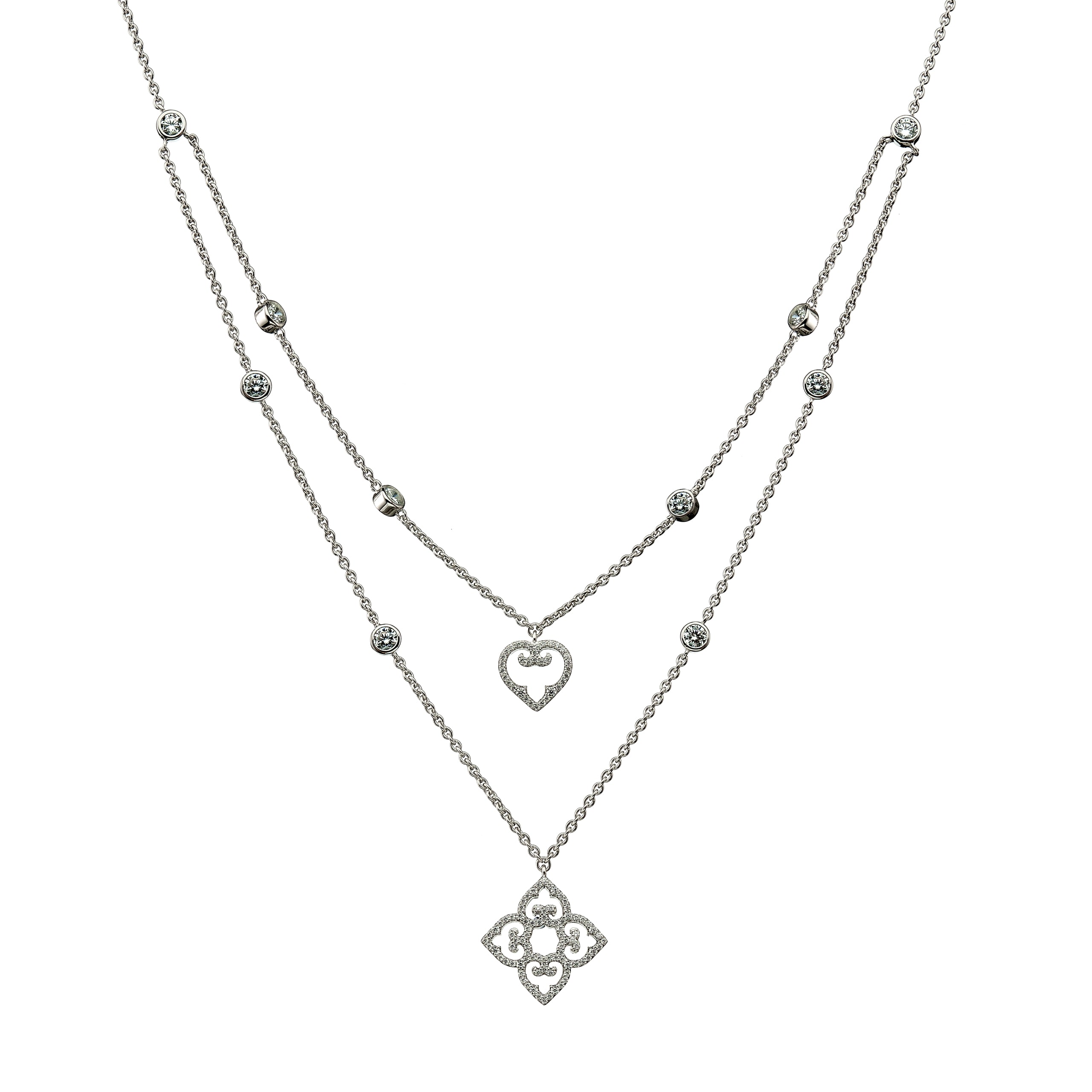 Mother and Child Necklace | Rhodium