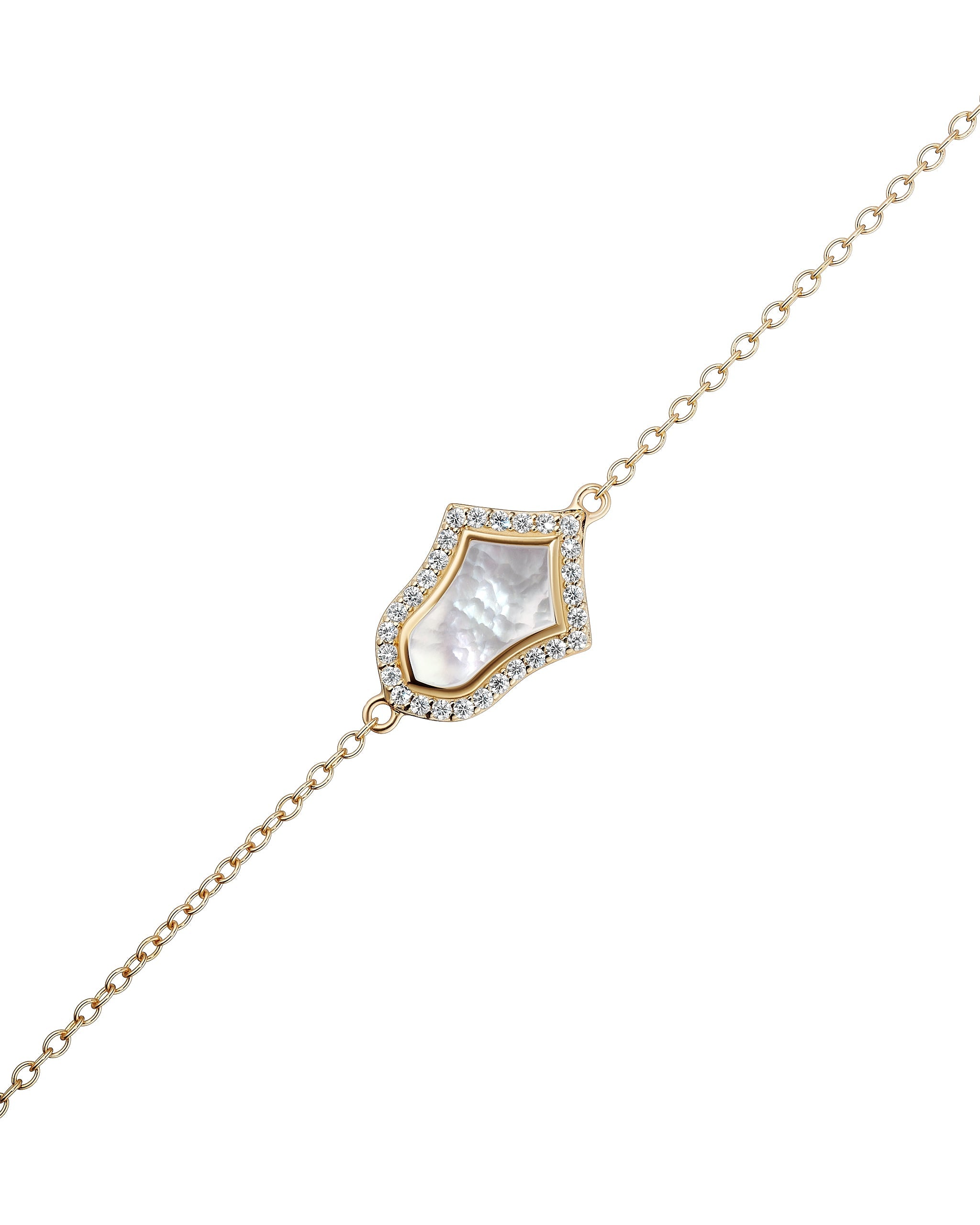Delicate necklace with a unique pendant on a white background