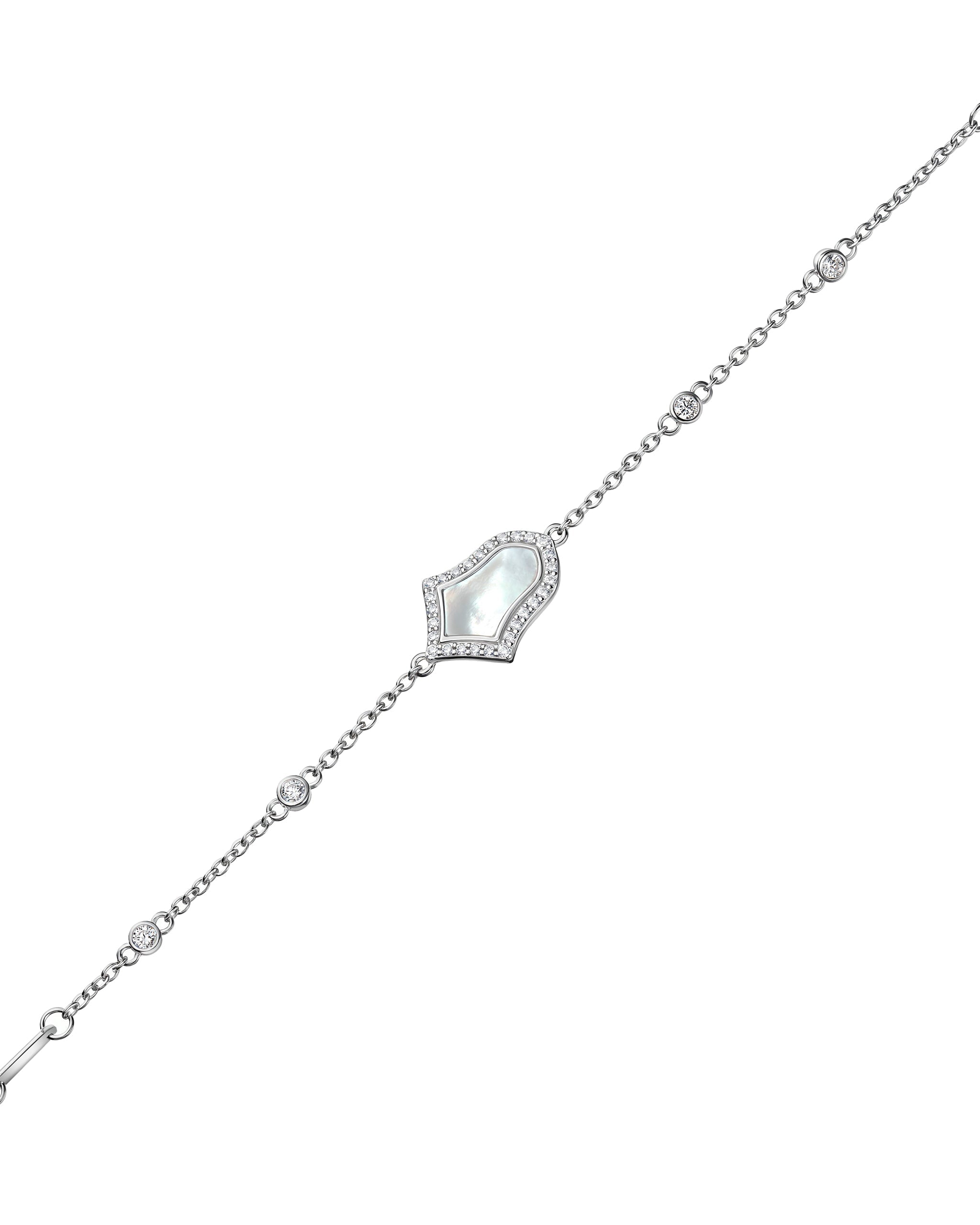 Steppe Tulip Double-Sided Bracelet | Mother of Pearl | Rhodium