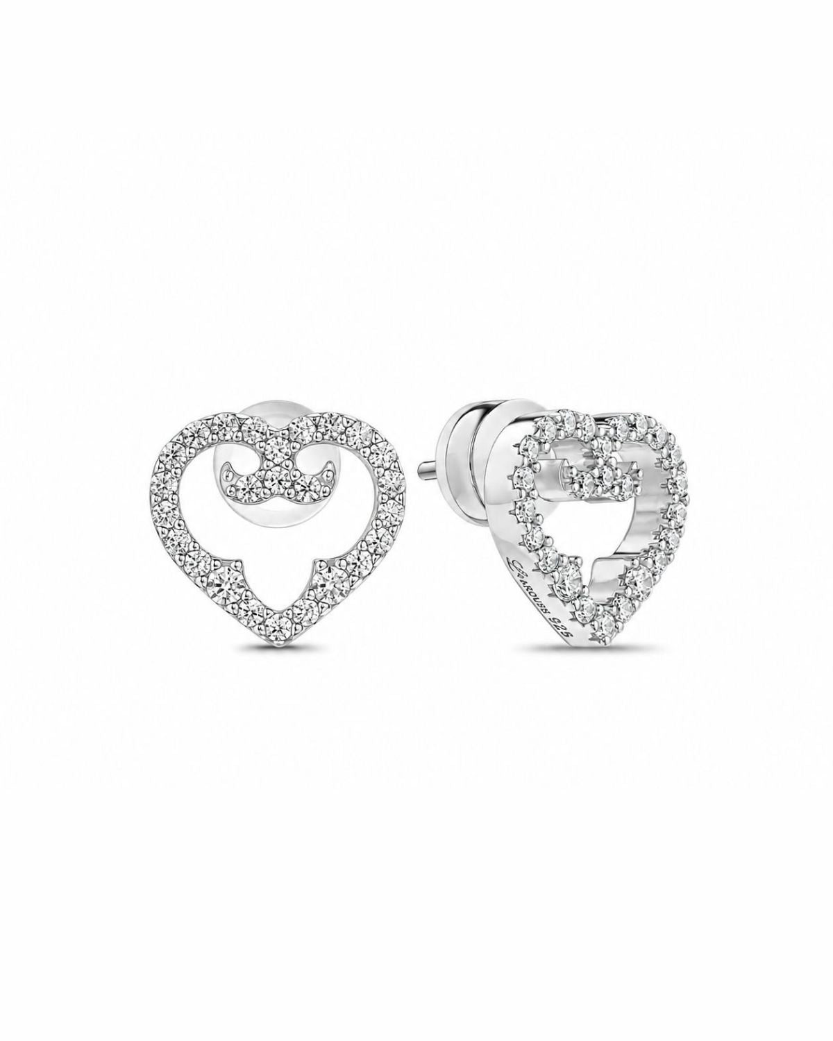 Heart Stud Earrings | Silver