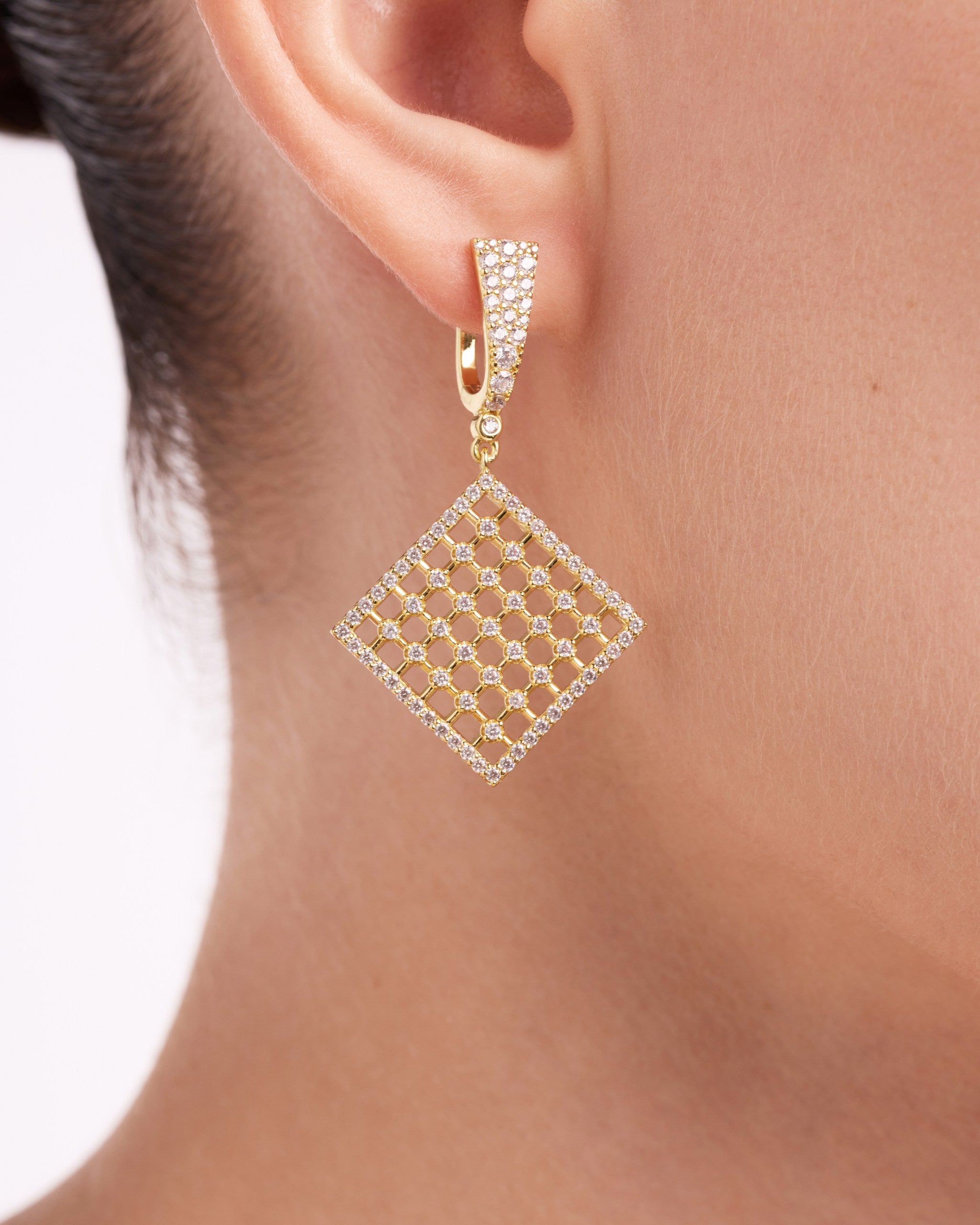 Long Amulet Earrings | Yellow Gold