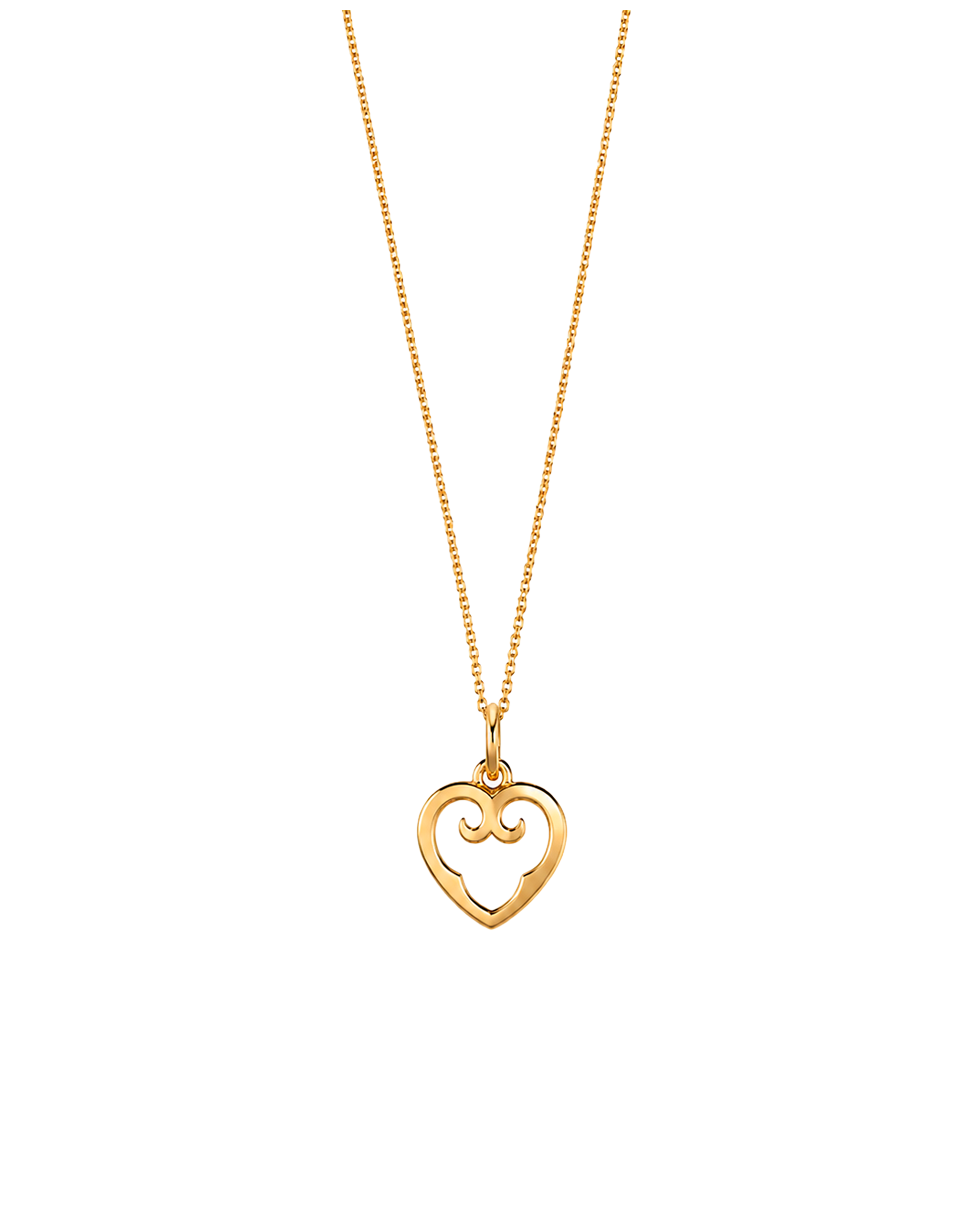 White Enamel Heart Pendant | Yellow Gold