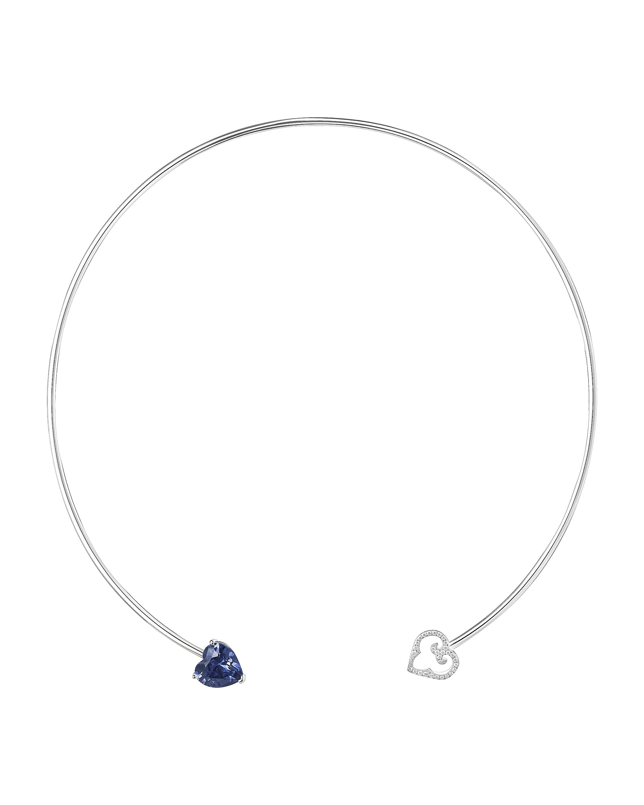 Two Hearts Choker | Blue Stone | Rodium