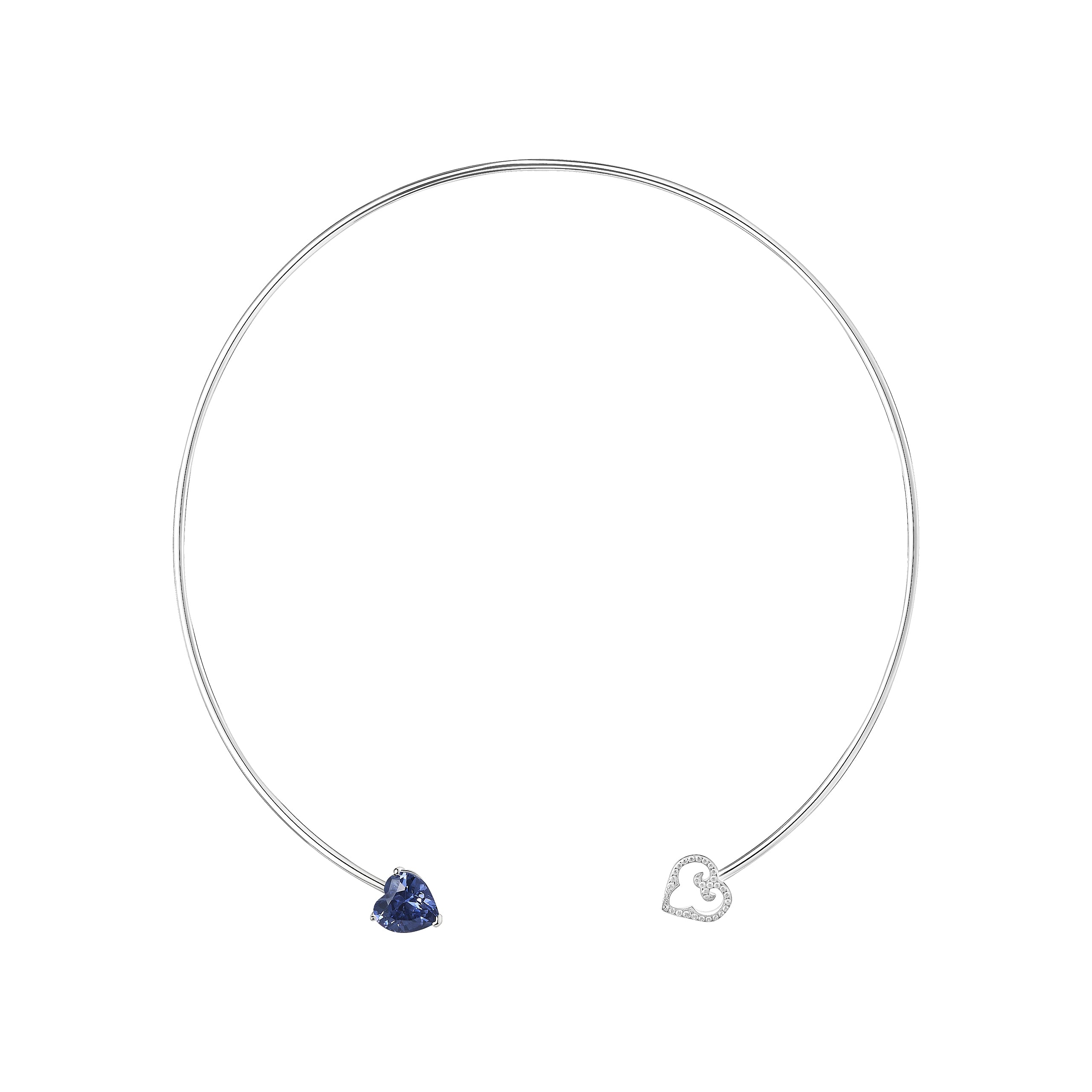 Two Hearts Choker | Blue Stone | Rodium