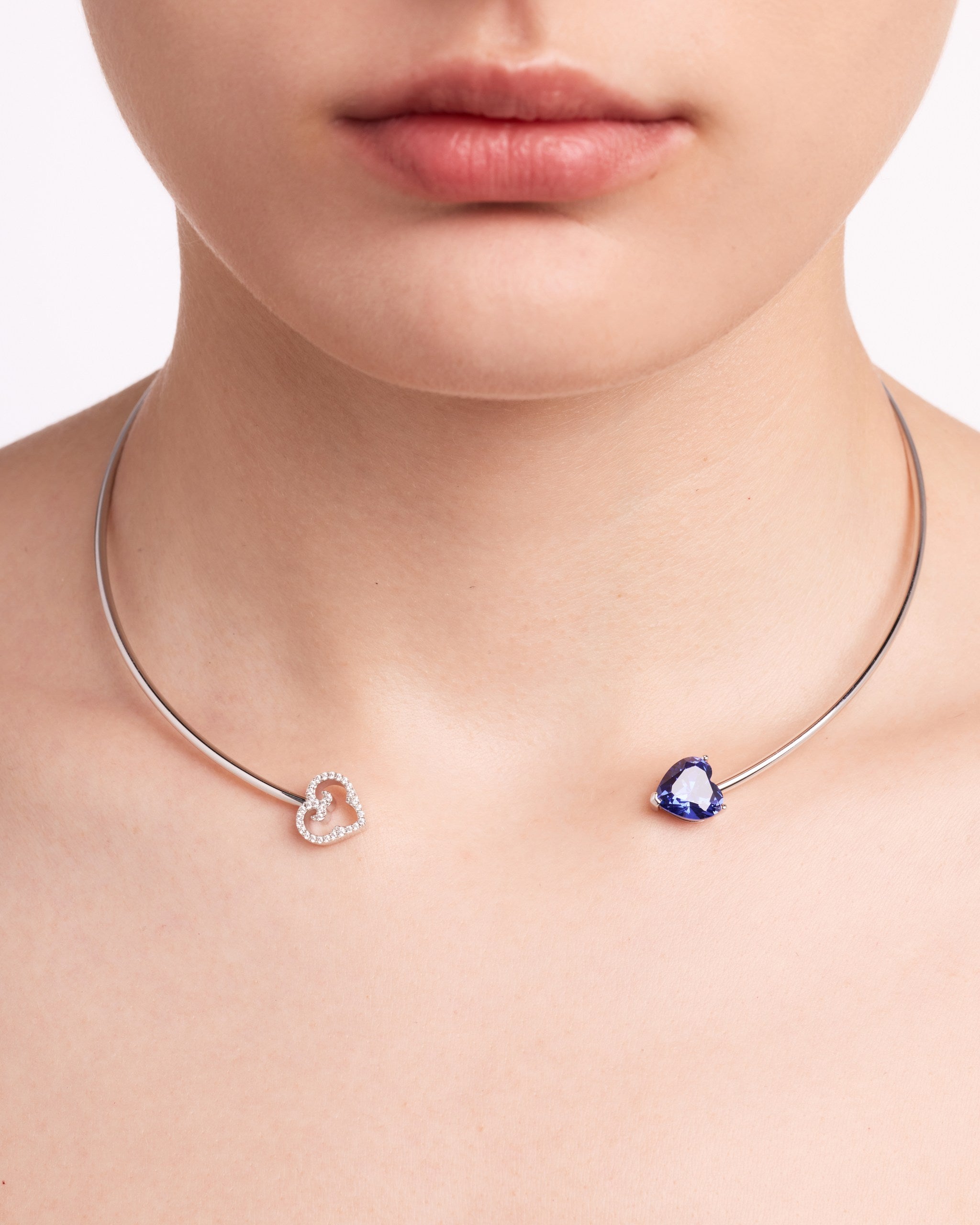 Two Hearts Choker | Blue Stone | Rodium
