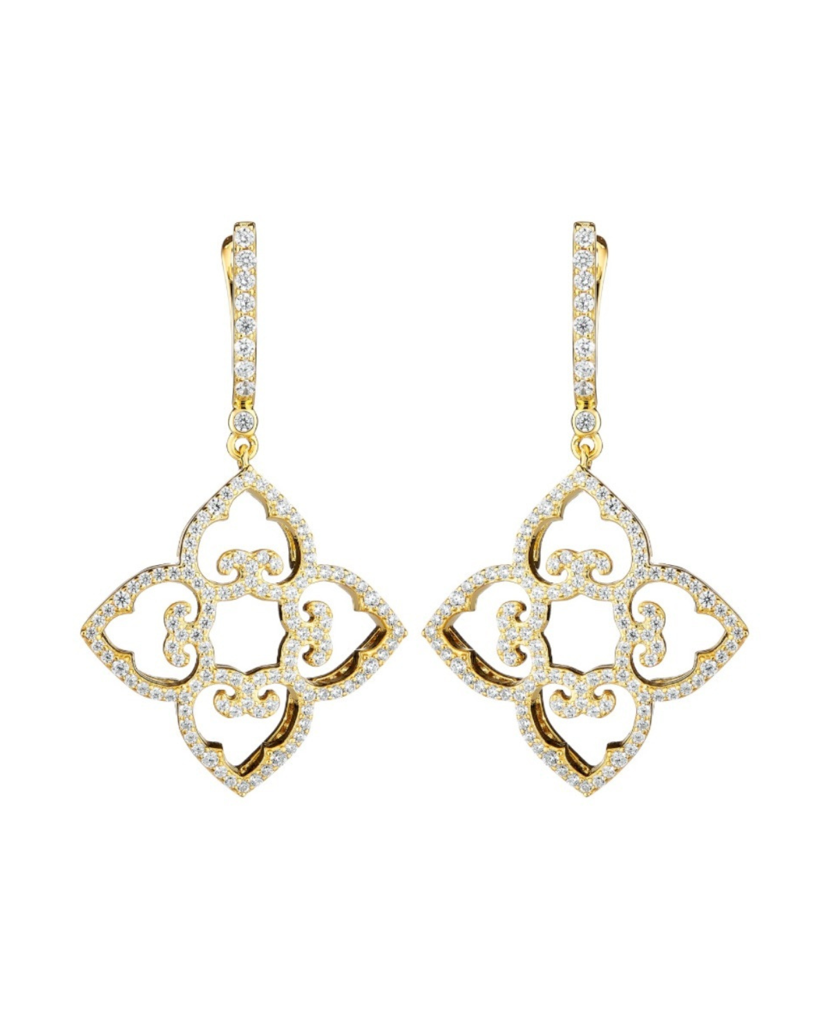 Classic Earrings | Double-Sided | Yellow Gold