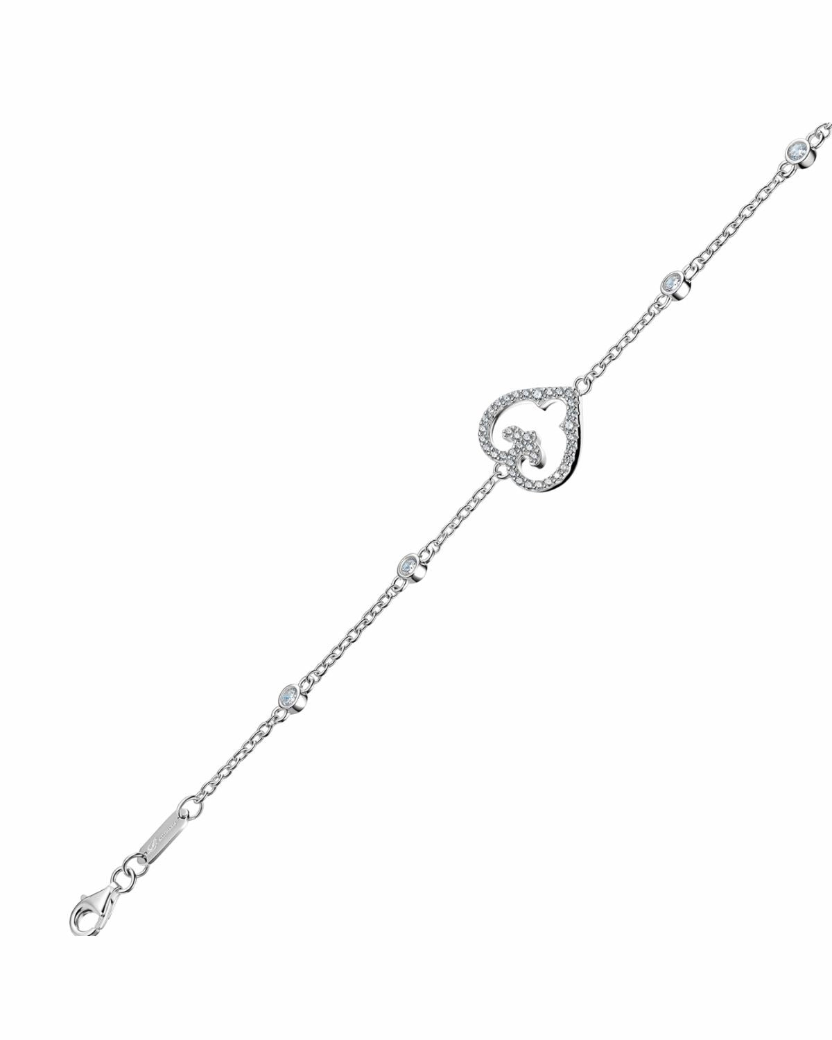 Heart Mini Double-Sided Bracelet | Silver