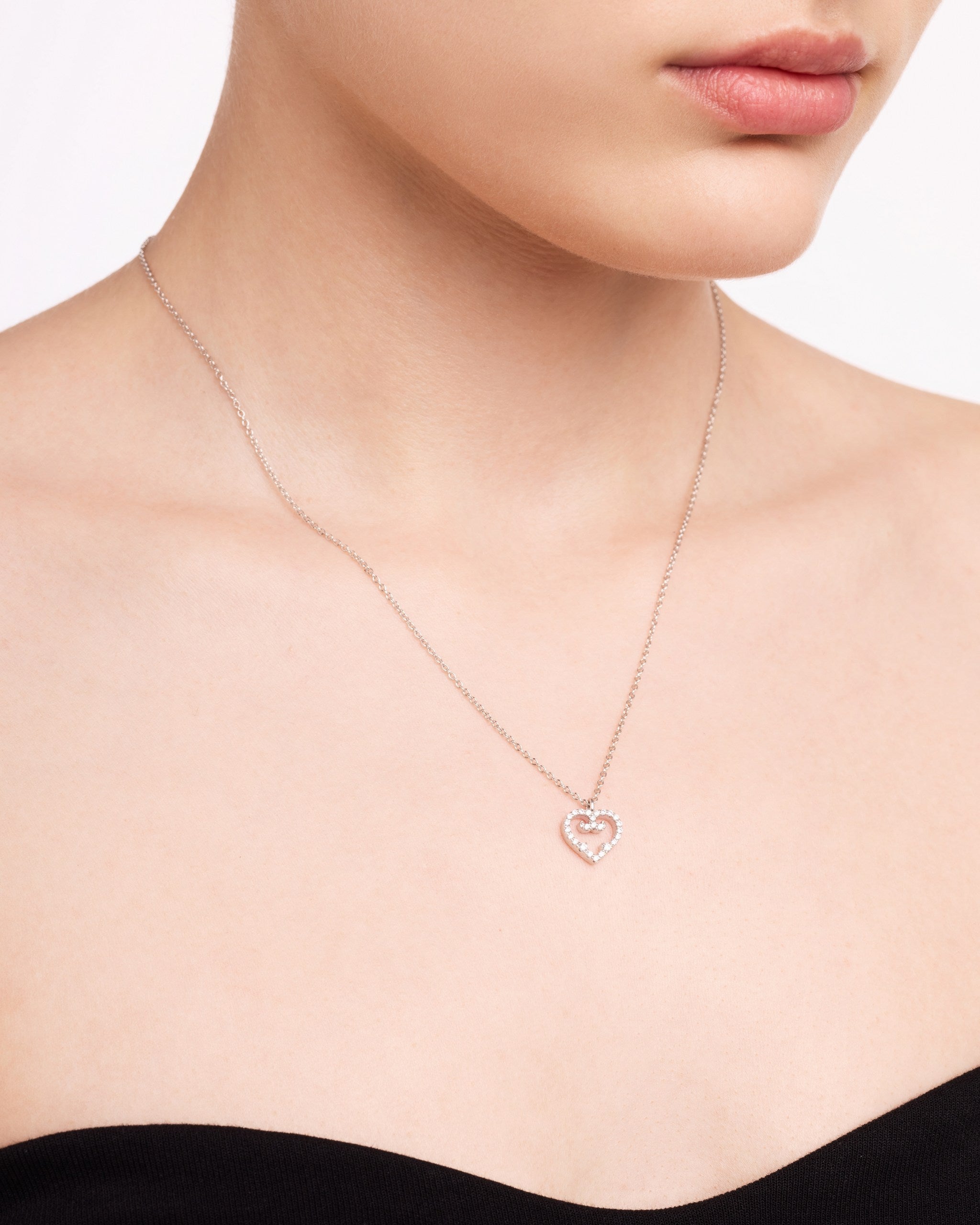 Mini Heart Pendant | Rhodium
