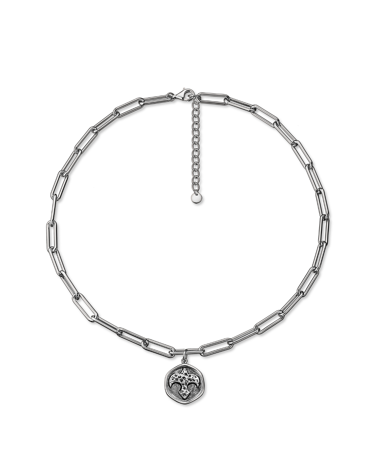 Grand Antique Bird Necklace | Rhodium