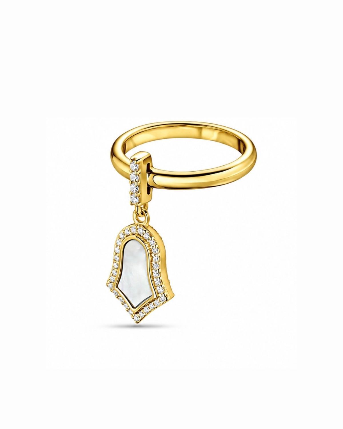 Steppe Tulip Double-Sided Ring | Mother of Pearl | Yellow Gold