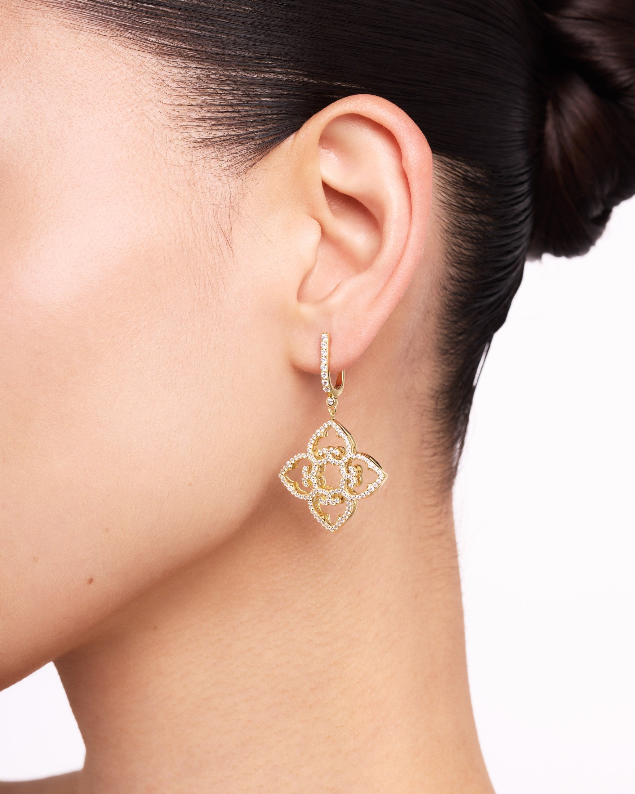 Classic Earrings | Double-Sided | Yellow Gold