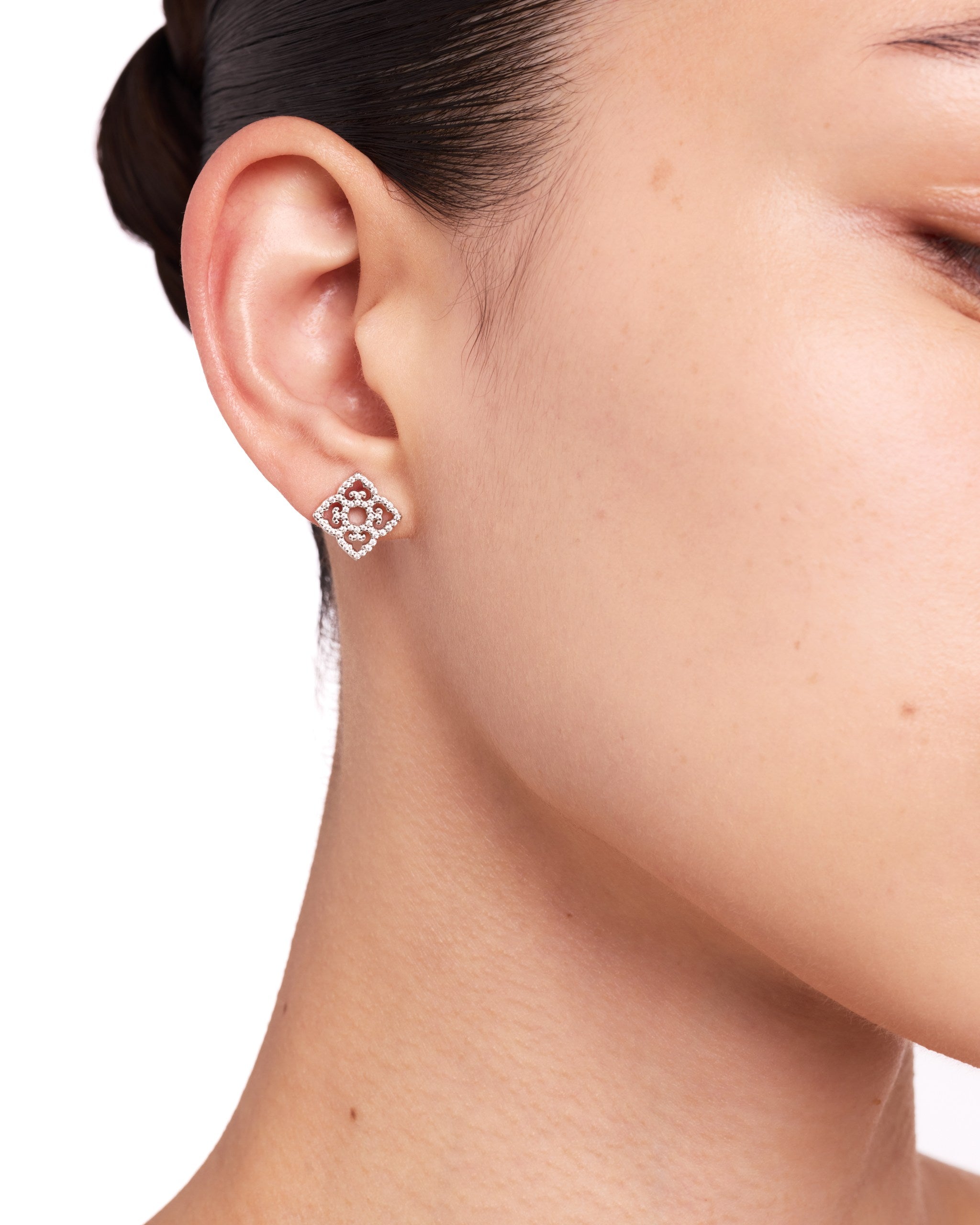 Classic Stud Earrings | Rhodium