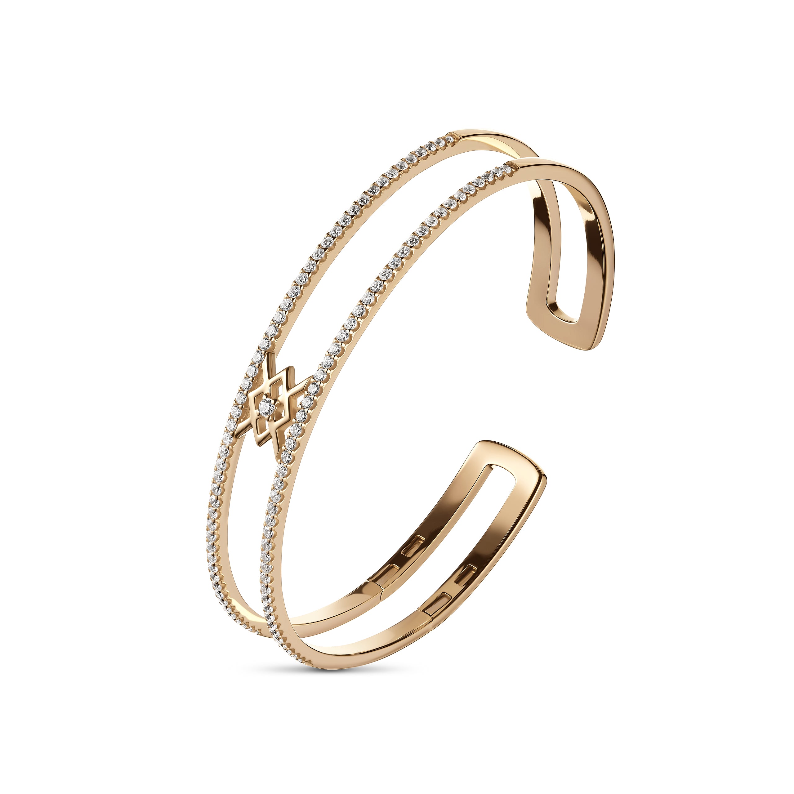 Gold plated bangle with cubic zirconia
