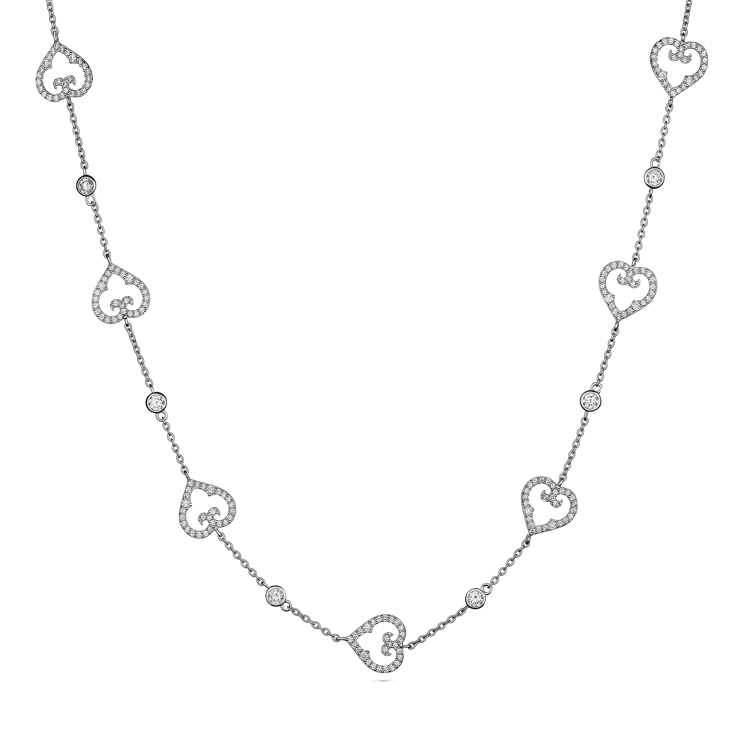 Heart Sette Choker | Rhodium