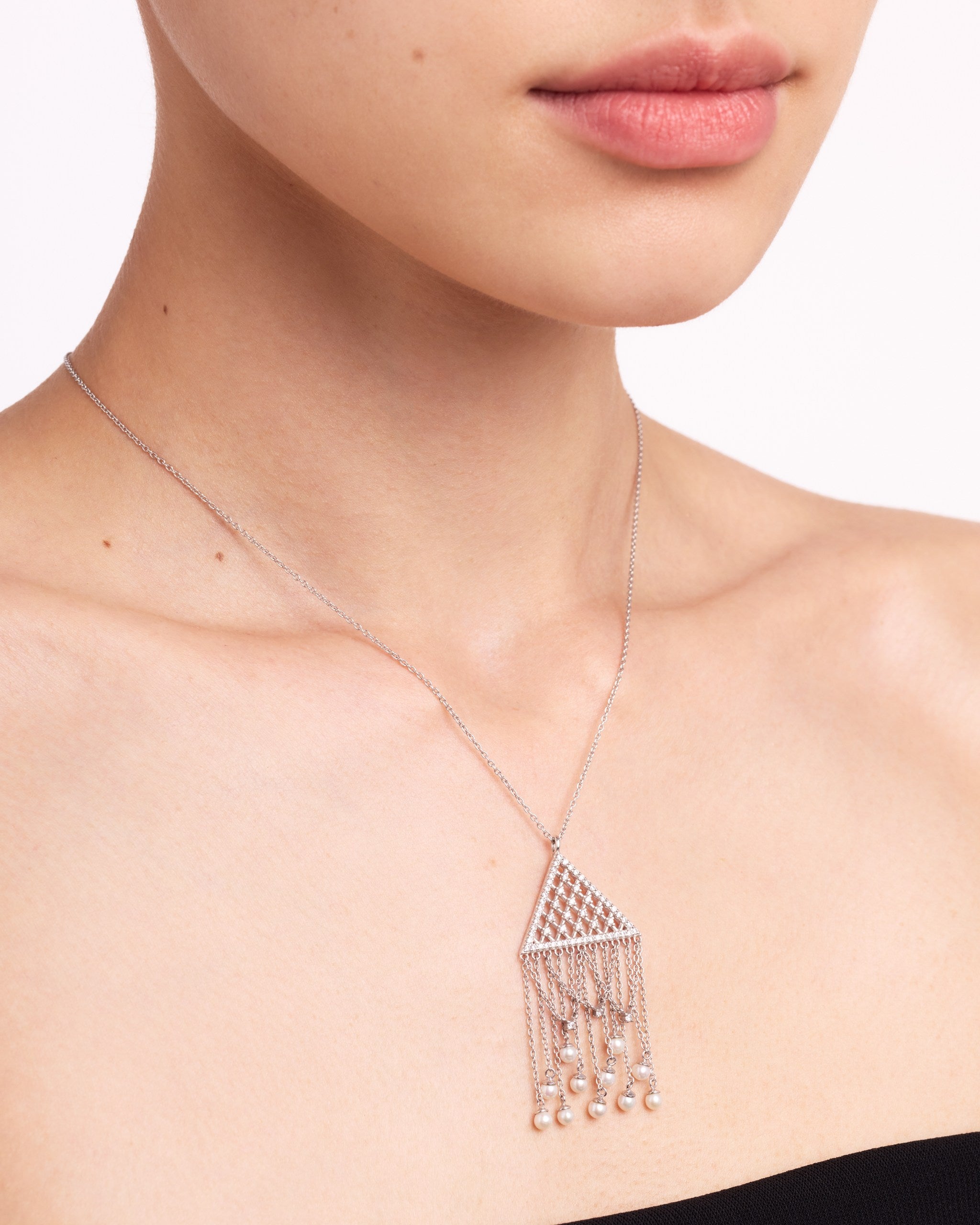 Mini Amulet Necklace | Rhodium