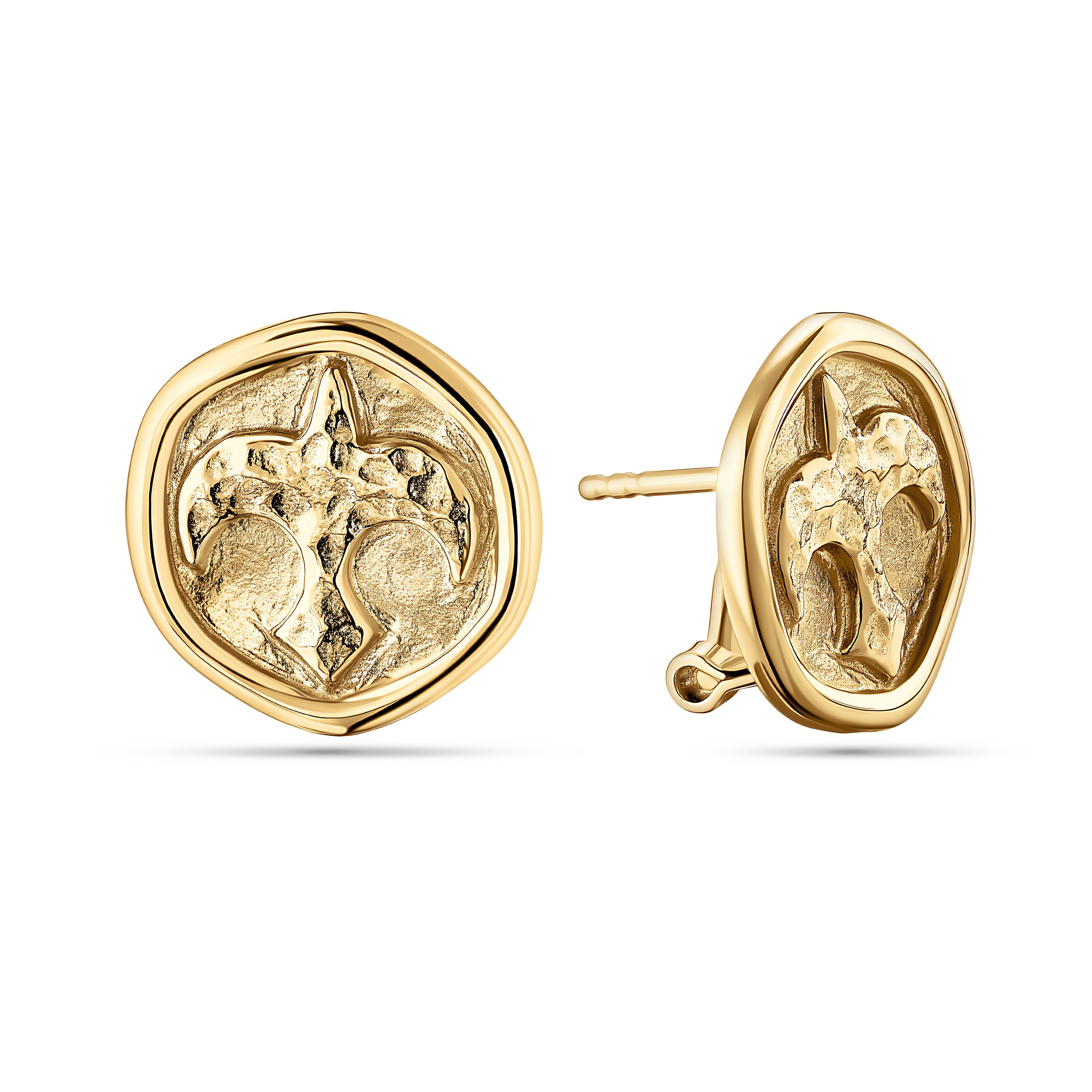 Antique Bird Clip-On Earrings | Yellow Gold