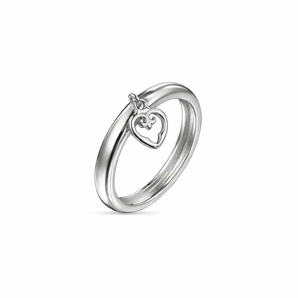 Heart Miniatures Ring | Rhodium