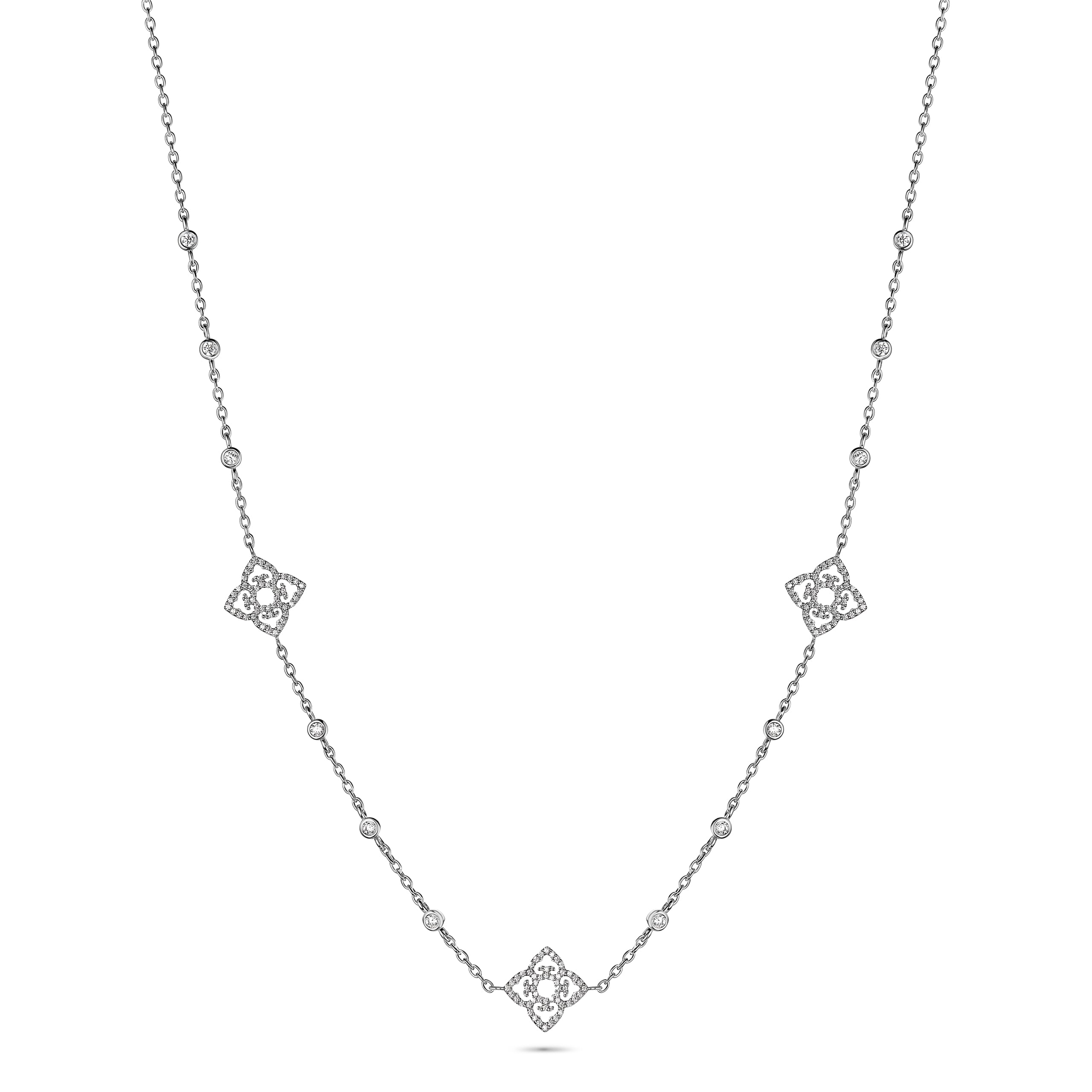 Classic Trio Double-Sided Choker | Rhodium