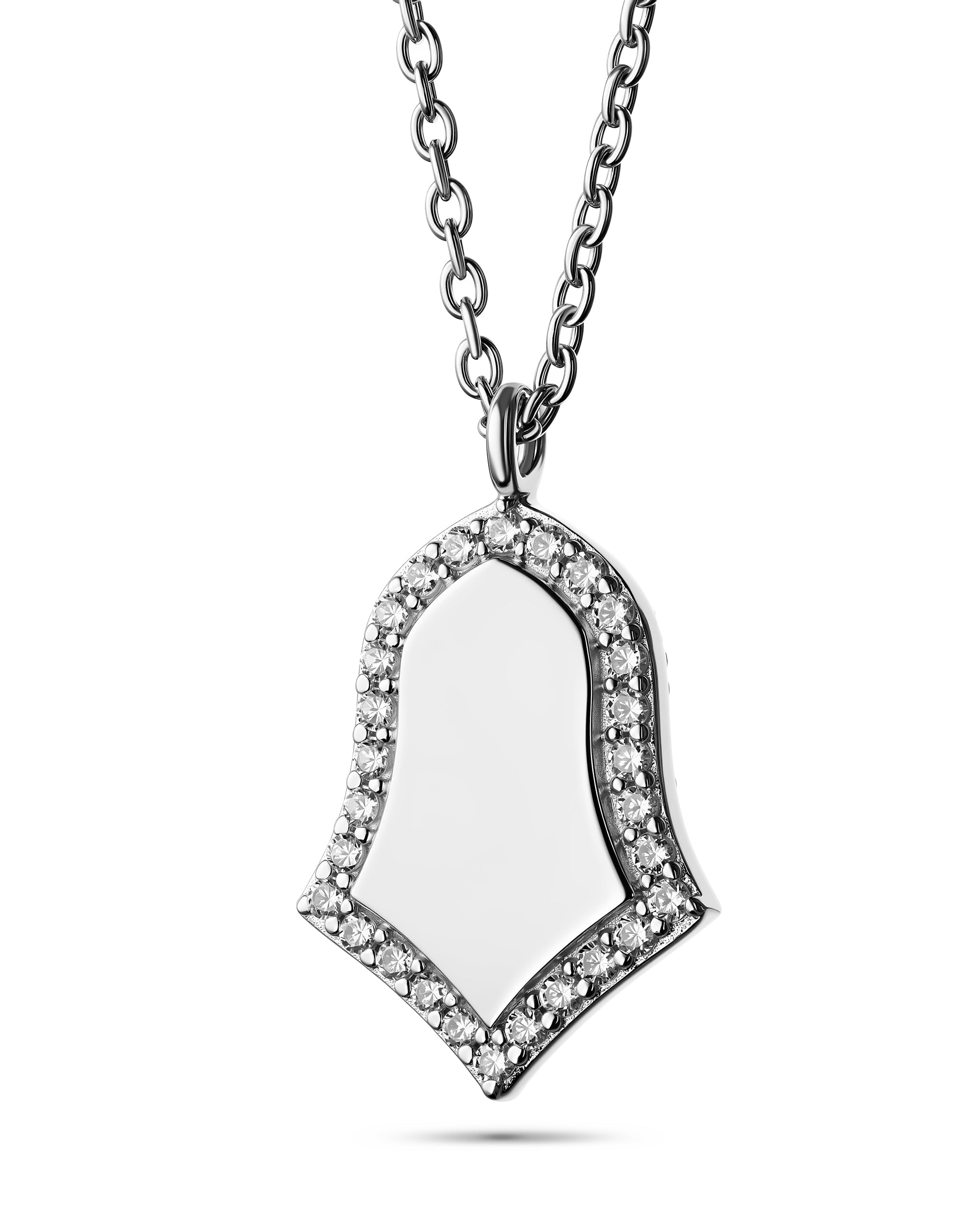 Steppe Tulip Double-Sided Pendant | Mother of Pearl | Rhodium