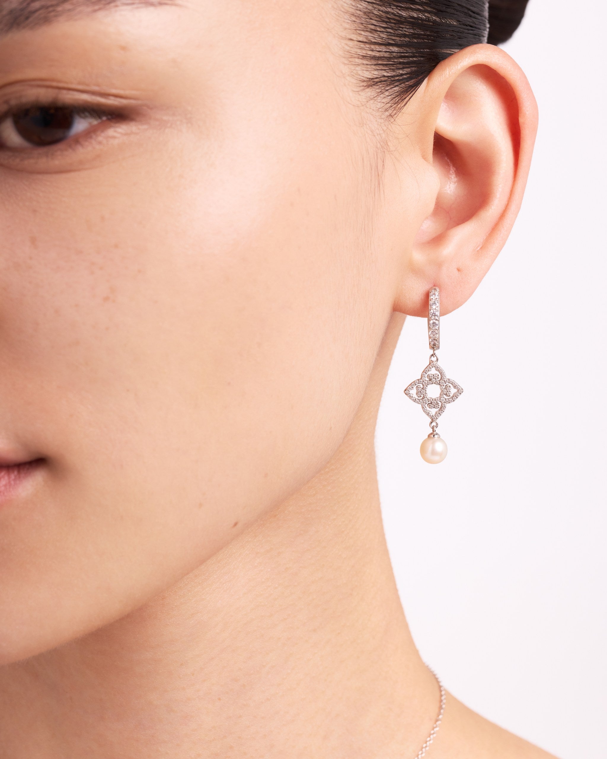 Mother and Child Mono Earring | Rhodium