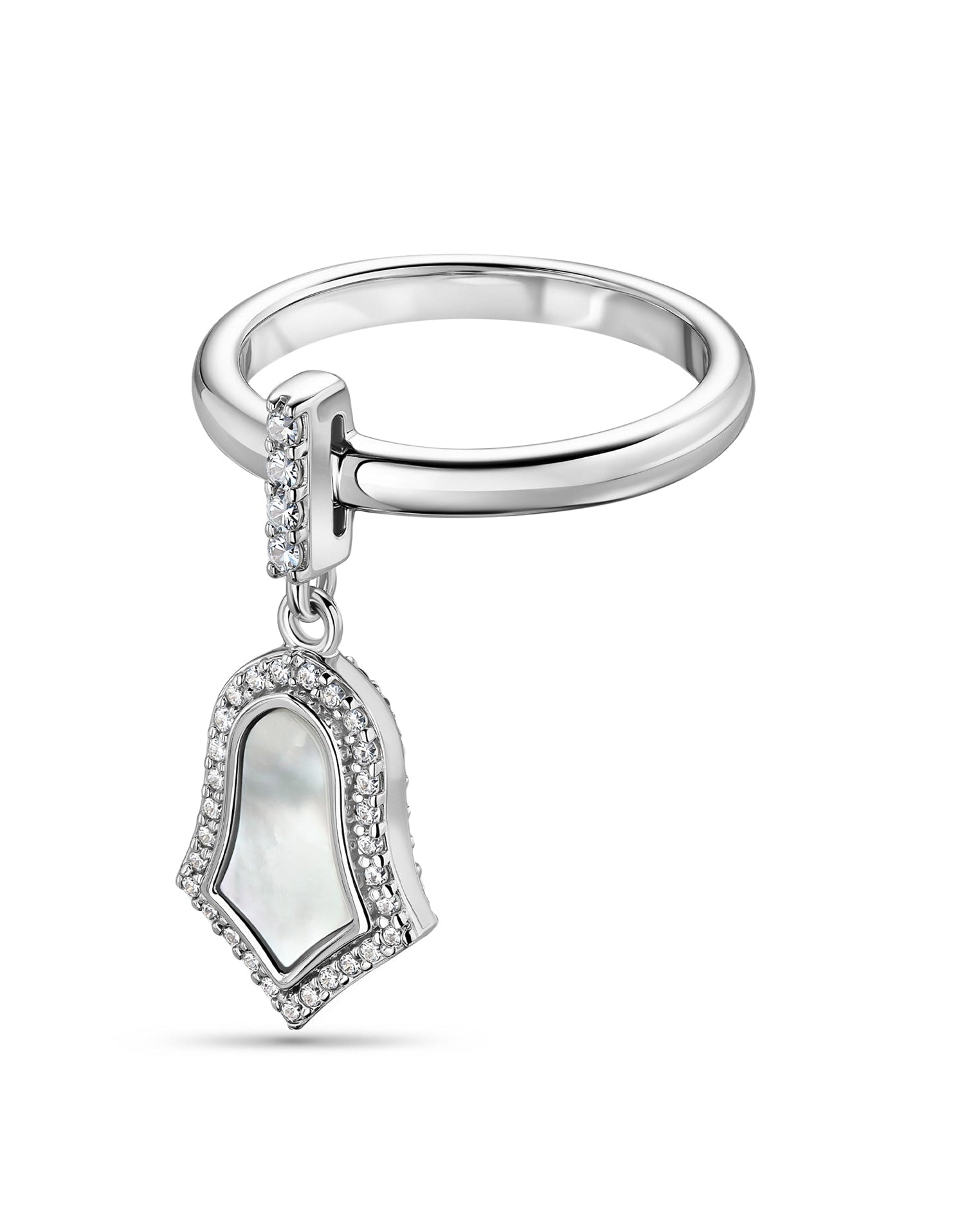 Steppe Tulip Double-Sided Ring | Mother of Pearl | Rhodium