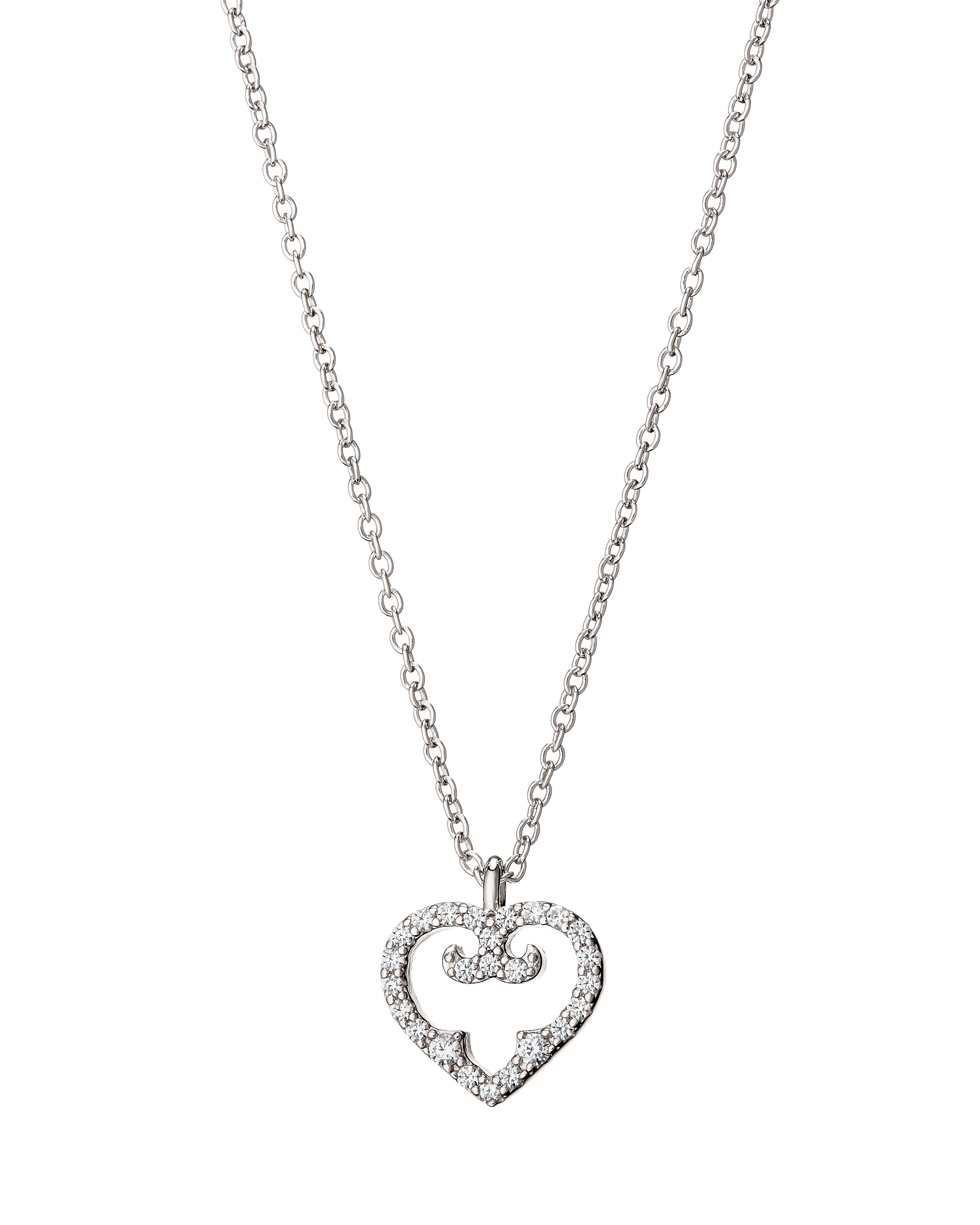 Mini Heart Pendant | Rhodium