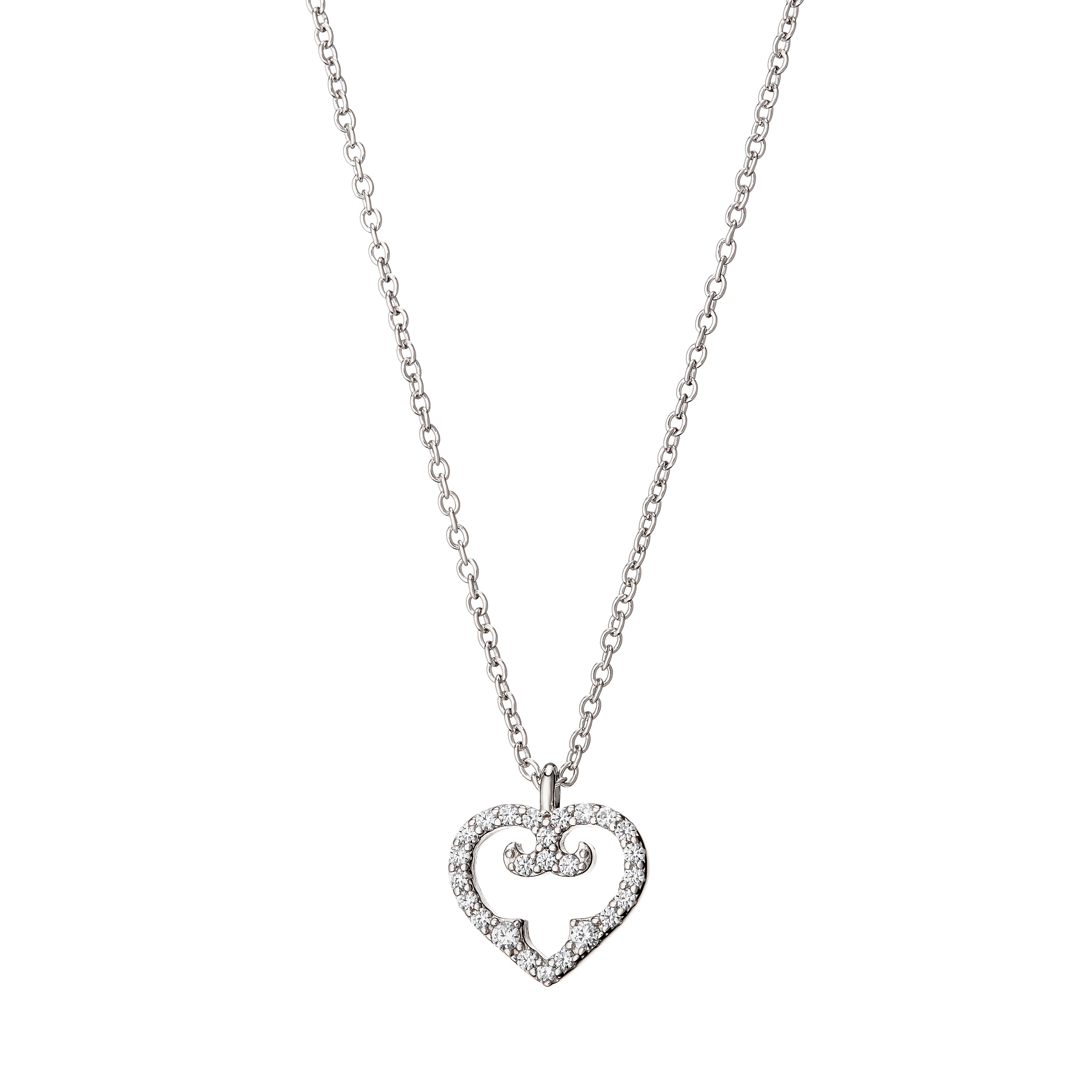 Mini Heart Pendant | Rhodium