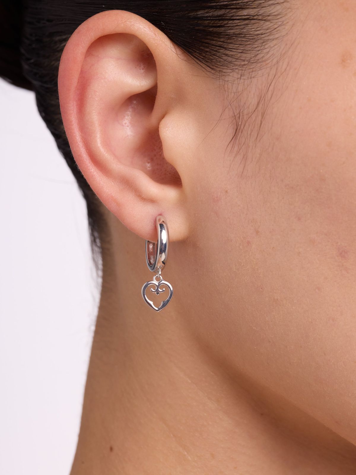 Heart Miniatures Earrings | Rhodium