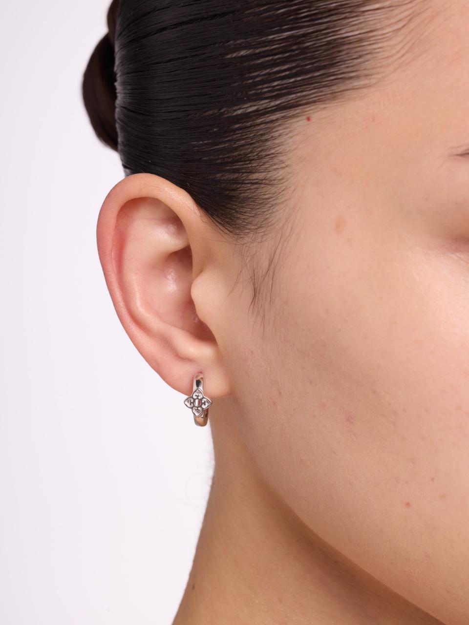 Classic Miniatures Hoop Earrings | Rhodium