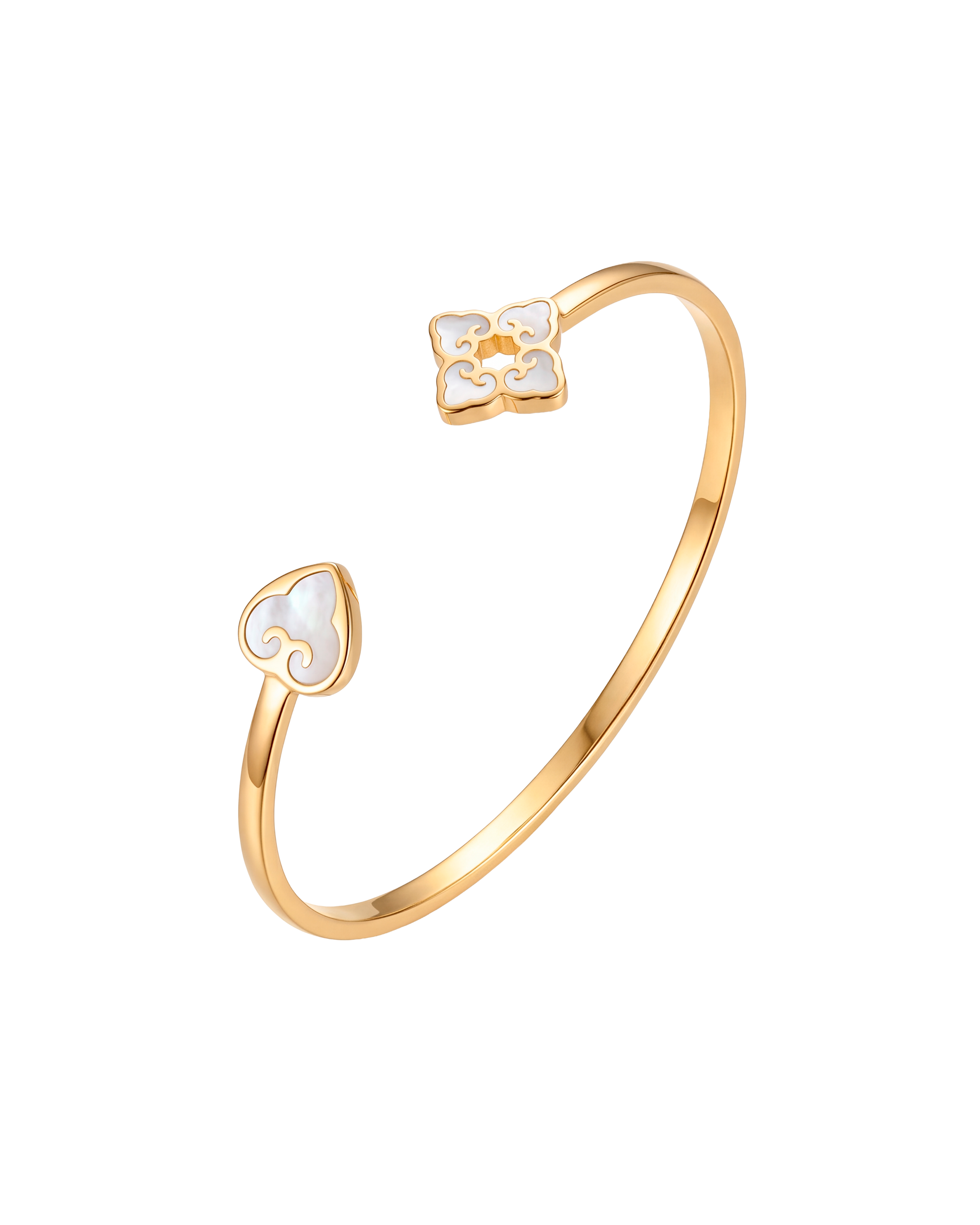 White Enamel Bracelet | Yellow Gold