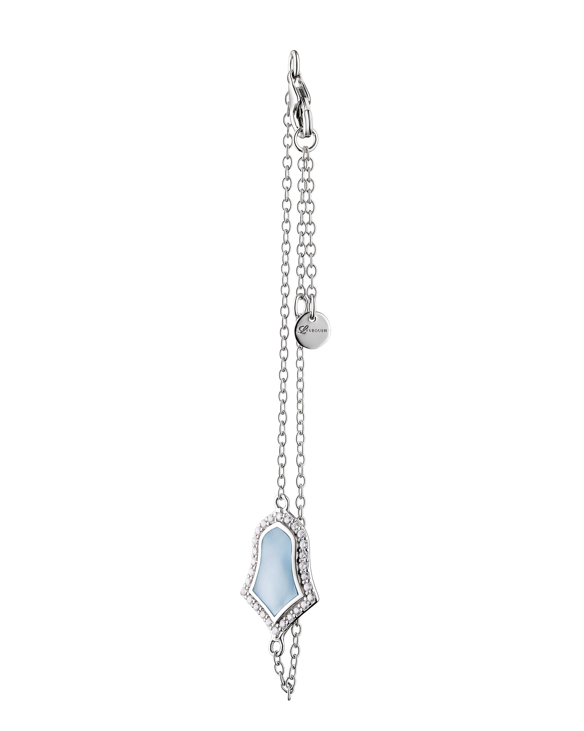 Steppe Tulip Double-Sided Pendant | Blue Mother-of-Pearl | Silver