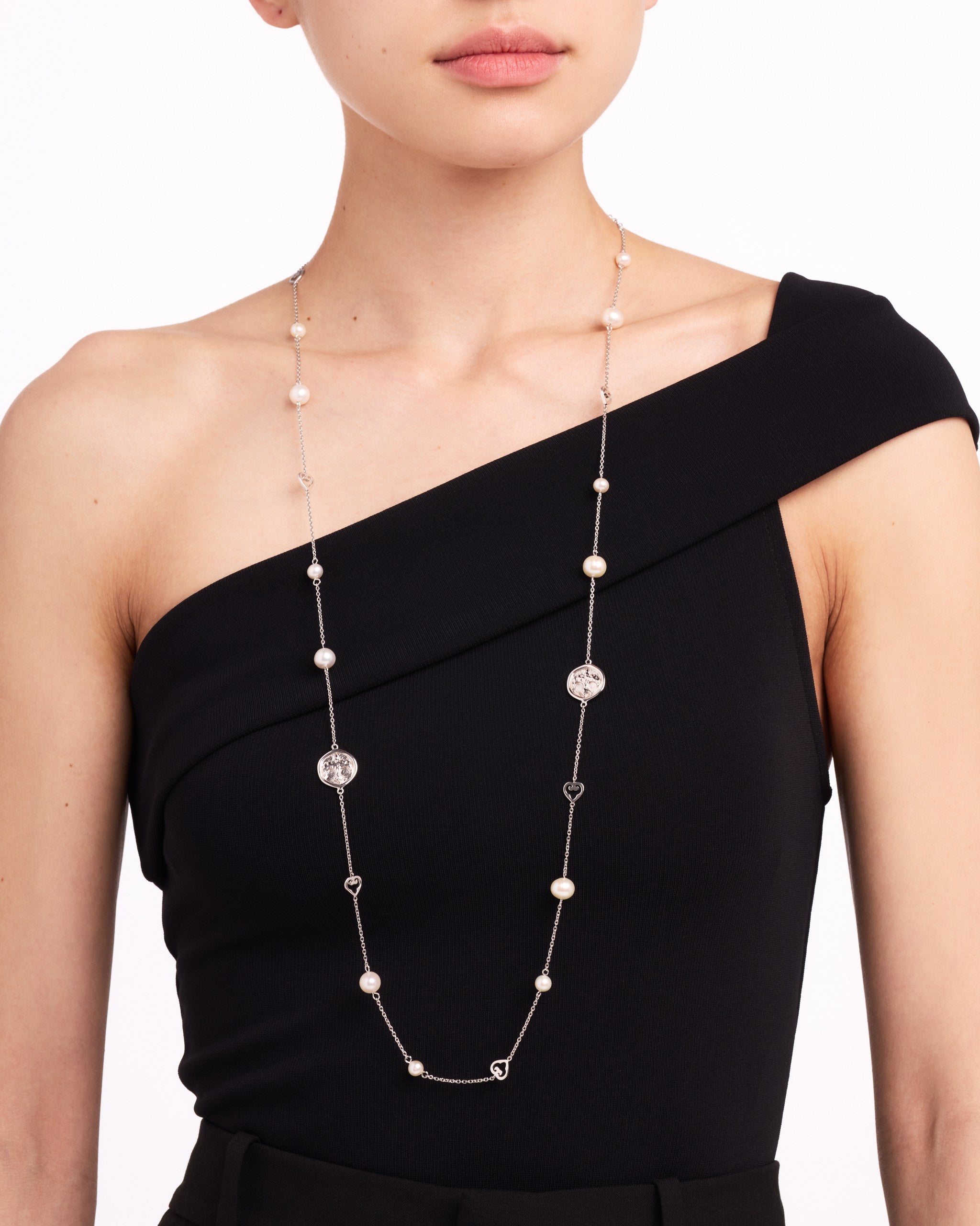 Antique Sautoir Necklace | Rhodium
